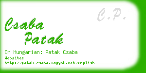 csaba patak business card